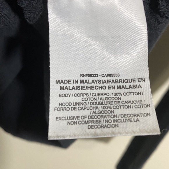 Nike Mens Sweater Jacket Size Large Black Hoodie Full Zip Cotton Flawed D5 - Picture 8 of 9